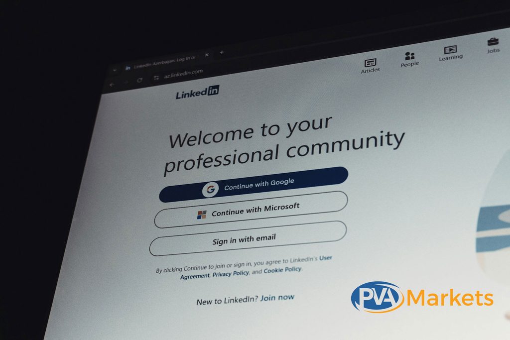 LinkedIn login screen representing account access and verification