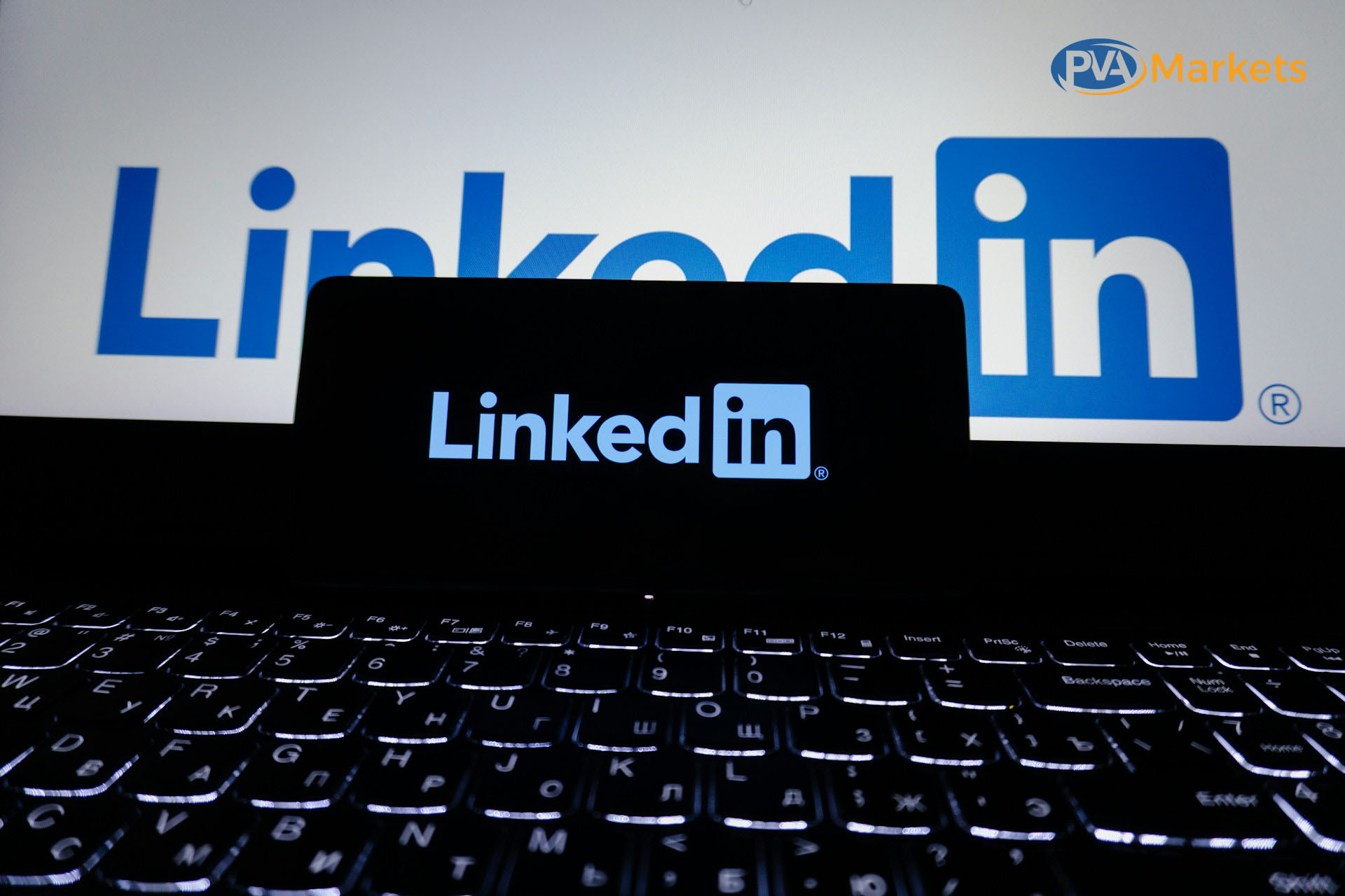 LinkedIn displayed on a laptop for an article about buying LinkedIn accounts