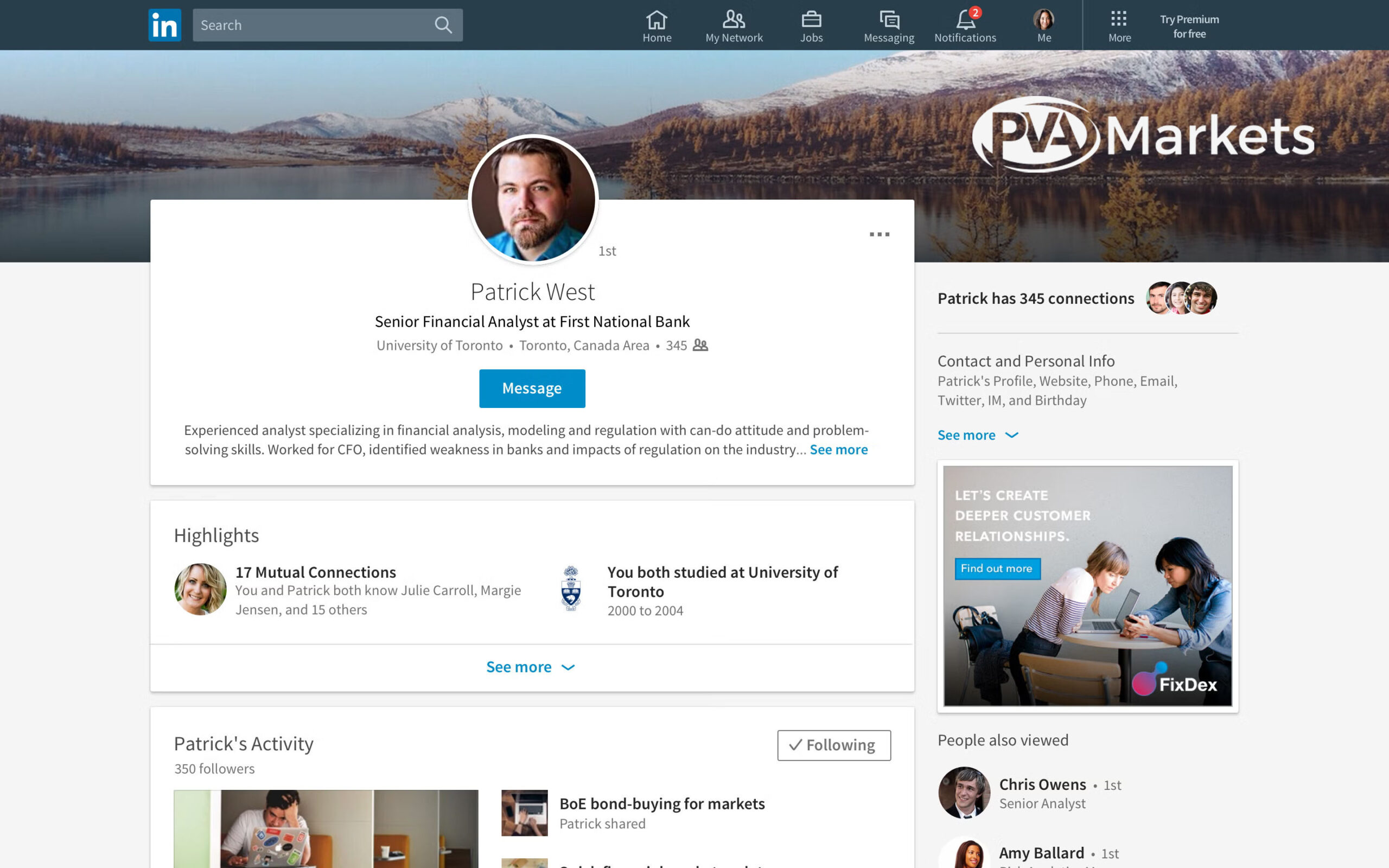 LinkedIn profile evaluation checklist showing account age, connections, activity, profile consistency, and verification